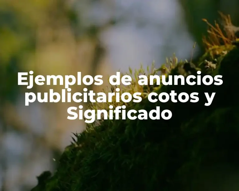 Ejemplos de anuncios publicitarios cotos y Significado