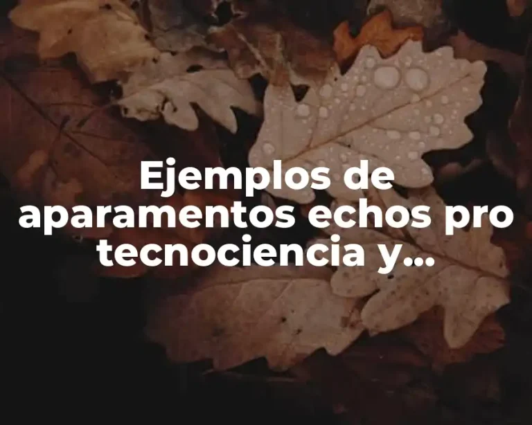 Ejemplos de aparamentos echos pro tecnociencia y Significado