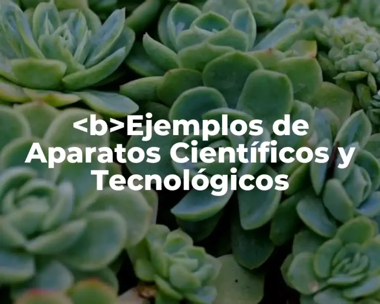 <b>Ejemplos de Aparatos Científicos y Tecnológicos