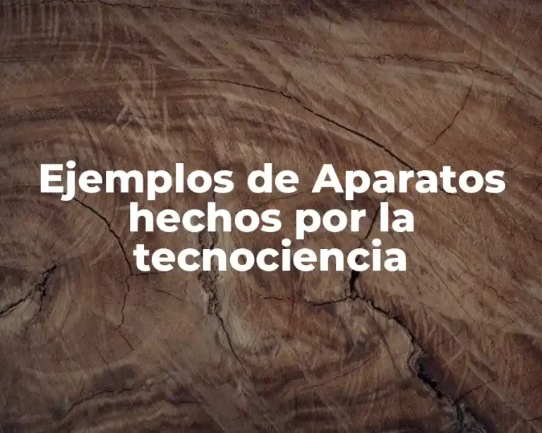 Ejemplos de Aparatos hechos por la tecnociencia