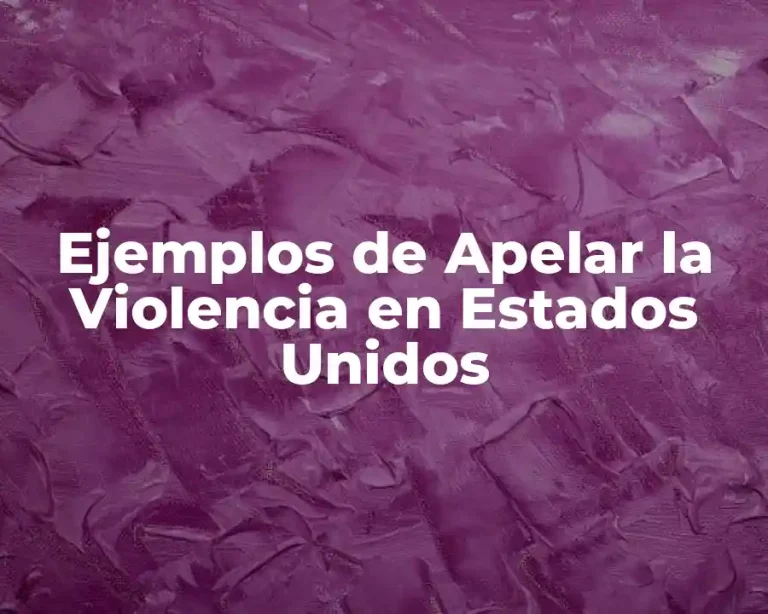 Ejemplos de Apelar la Violencia en Estados Unidos