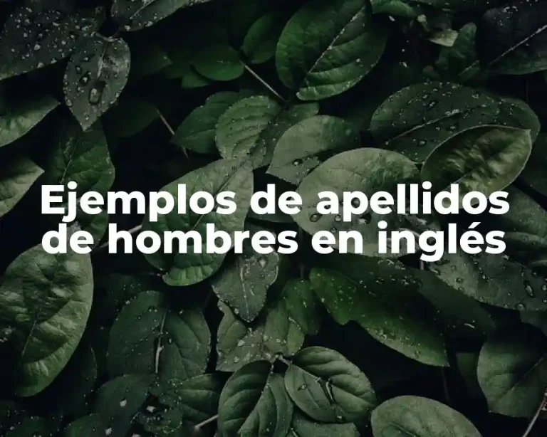 Ejemplos de apellidos de hombres en inglés