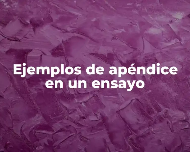 Ejemplos de apéndice en un ensayo