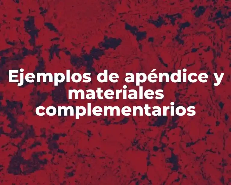 Ejemplos de apéndice y materiales complementarios