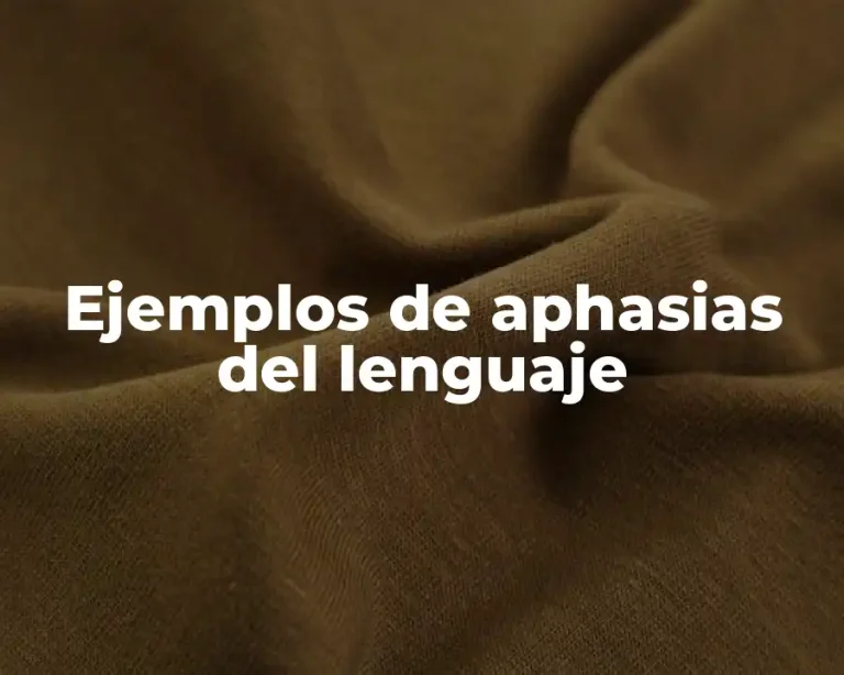 Ejemplos de aphasias del lenguaje