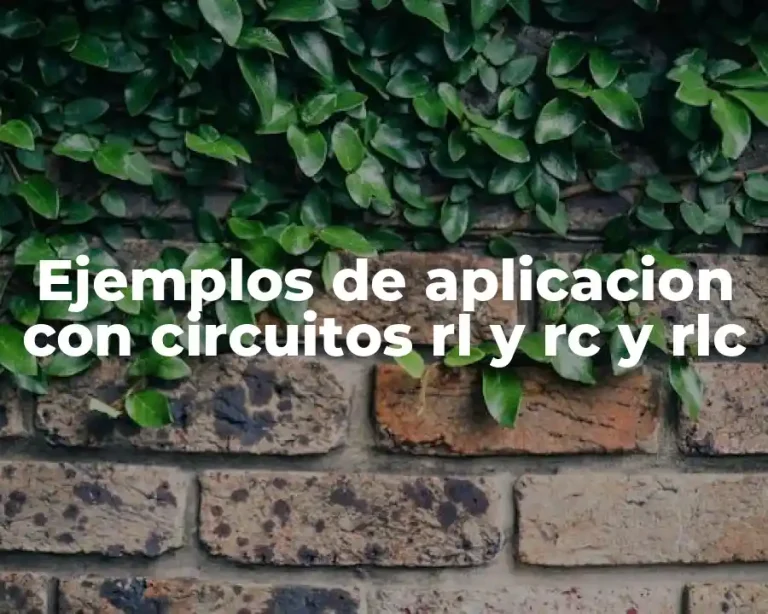 Ejemplos de aplicacion con circuitos rl y rc y rlc