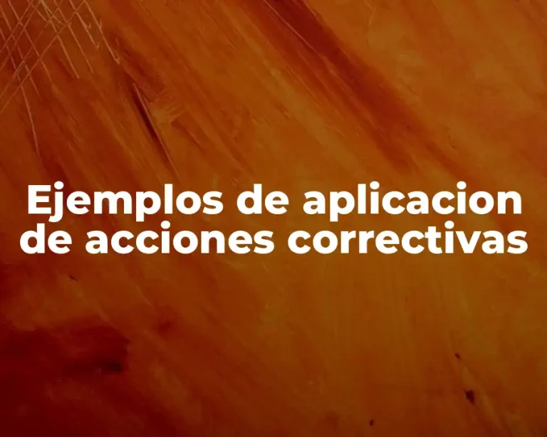 Ejemplos de aplicacion de acciones correctivas