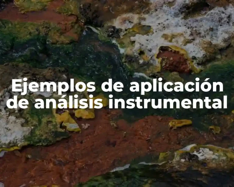 Ejemplos de aplicación de análisis instrumental