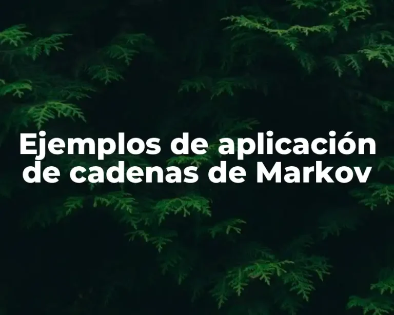 Ejemplos de aplicación de cadenas de Markov