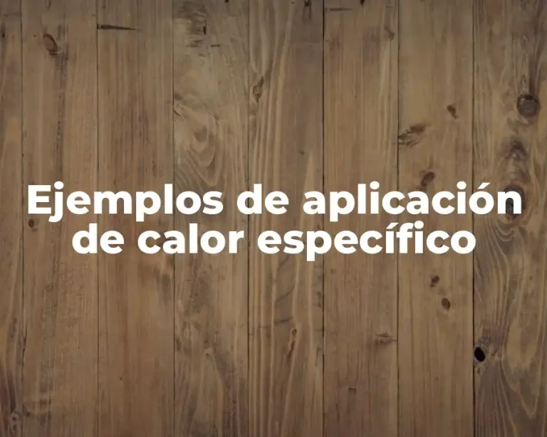 Ejemplos de aplicación de calor específico