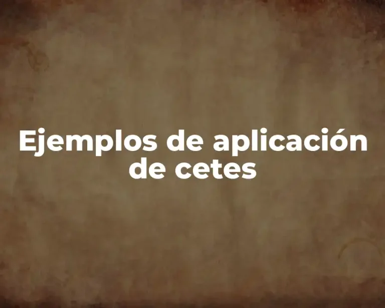 Ejemplos de aplicación de cetes