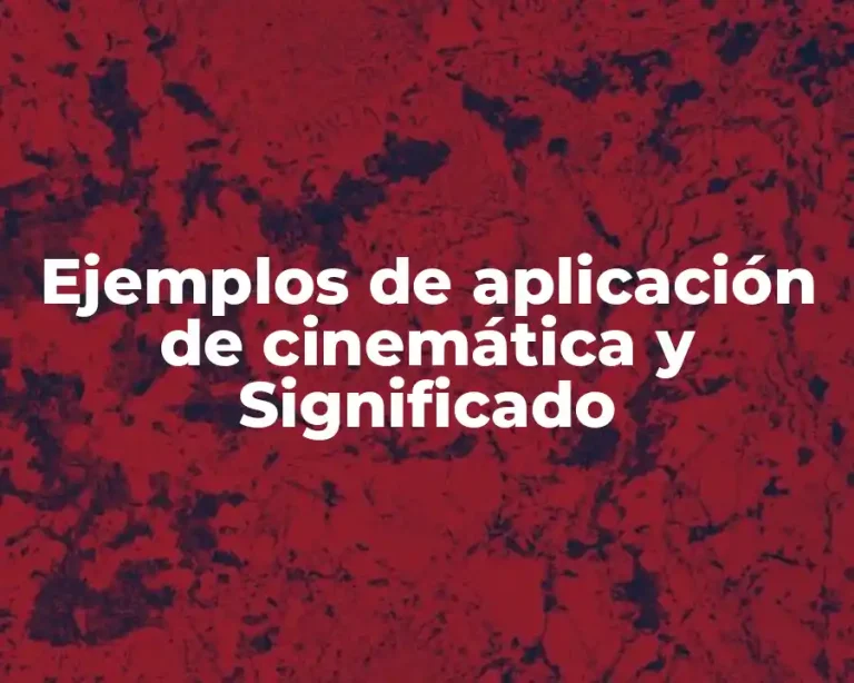Ejemplos de aplicación de cinemática y Significado