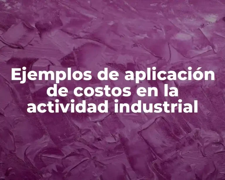 Ejemplos de aplicación de costos en la actividad industrial