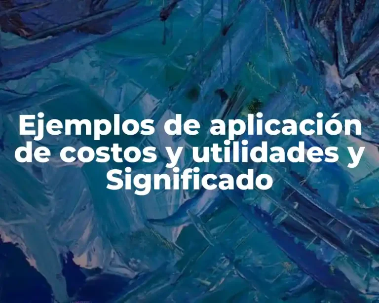 Ejemplos de aplicación de costos y utilidades y Significado