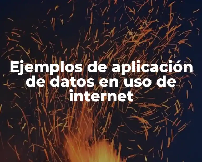 Ejemplos de aplicación de datos en uso de internet