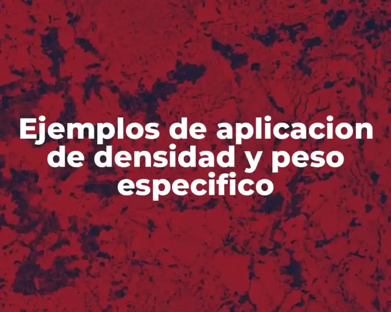 Ejemplos de aplicacion de densidad y peso especifico