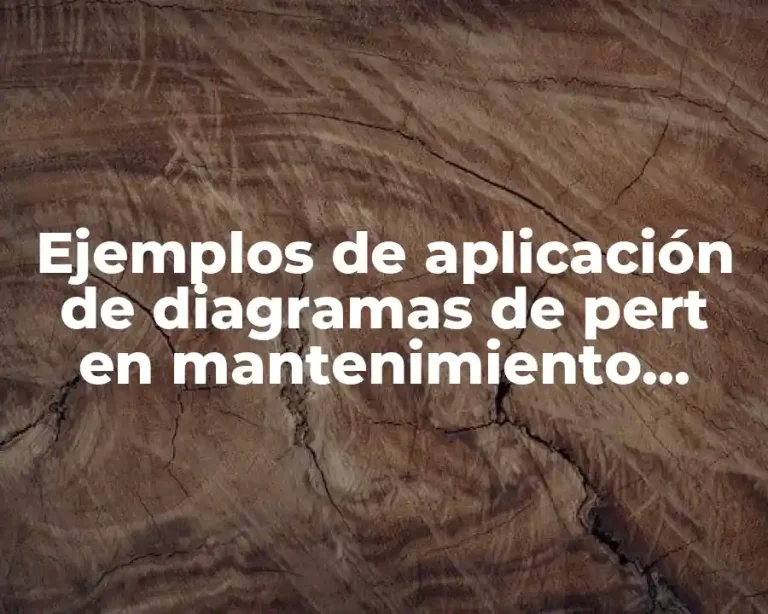 Ejemplos de aplicación de diagramas de pert en mantenimiento industrial