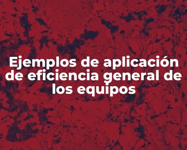 Ejemplos de aplicación de eficiencia general de los equipos