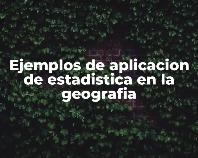 Ejemplos de aplicacion de estadistica en la geografia