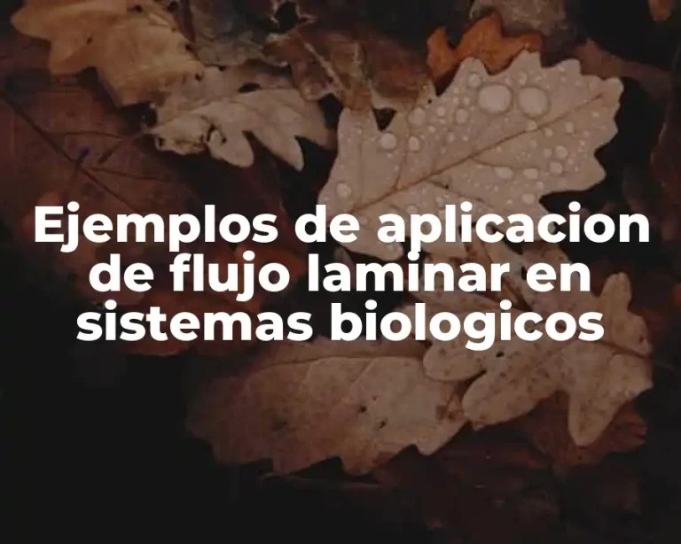 Ejemplos de aplicacion de flujo laminar en sistemas biologicos