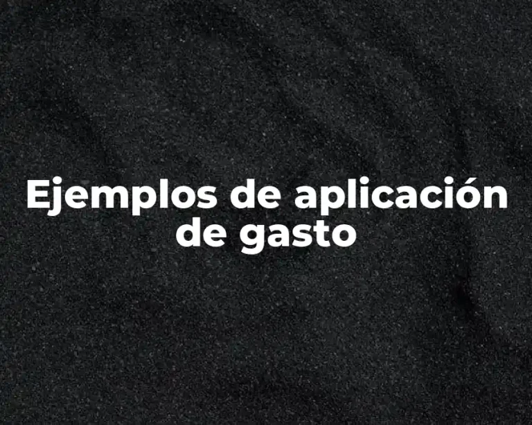 Ejemplos de aplicación de gasto