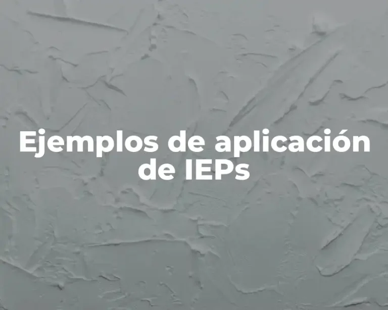 Ejemplos de aplicación de IEPs