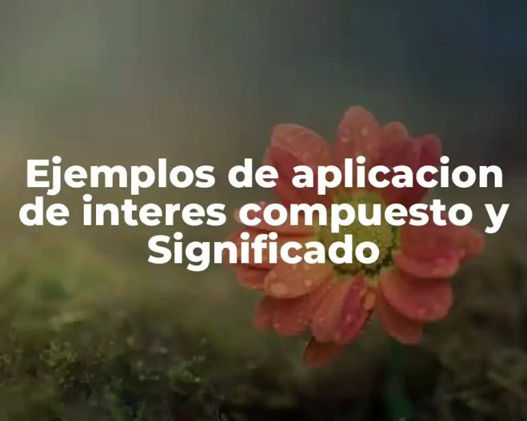 Ejemplos de aplicacion de interes compuesto y Significado