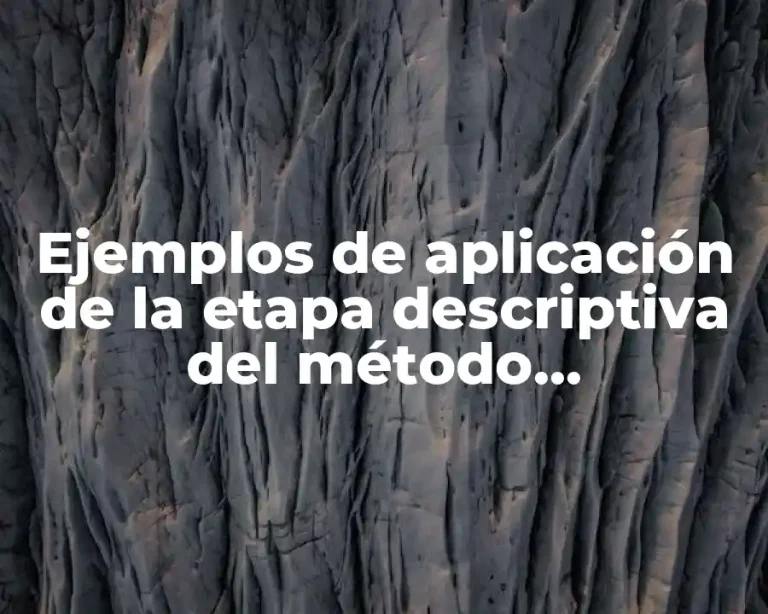 Ejemplos de aplicación de la etapa descriptiva del método epidemiológico