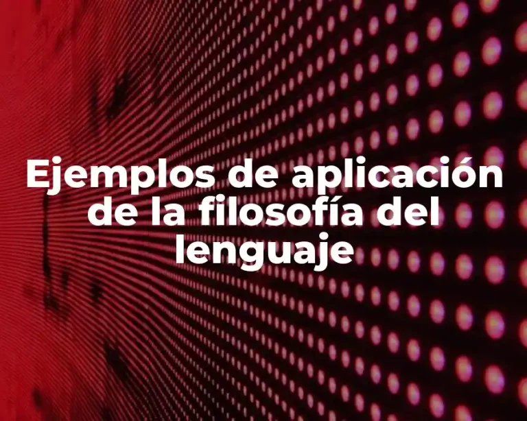 Ejemplos de aplicación de la filosofía del lenguaje
