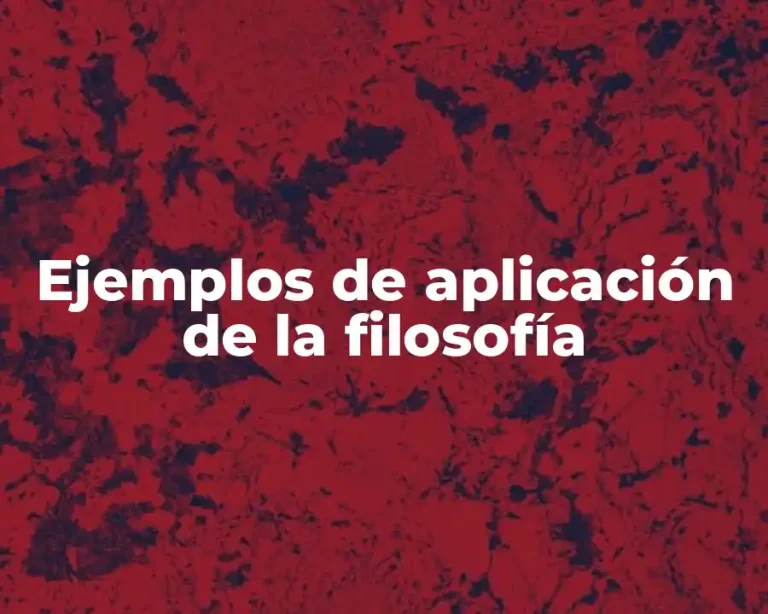 Ejemplos de aplicación de la filosofía