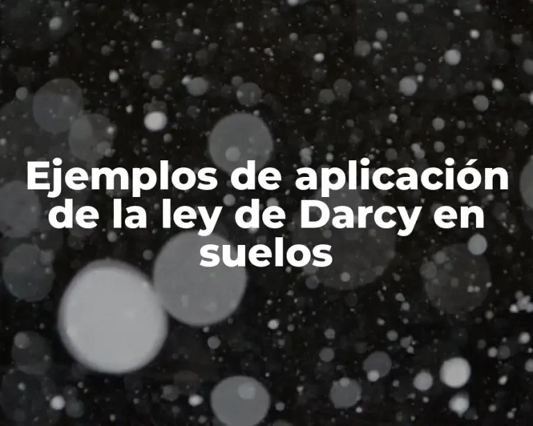 Ejemplos de aplicación de la ley de Darcy en suelos