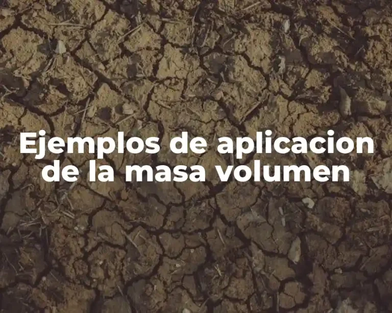 Ejemplos de aplicacion de la masa volumen