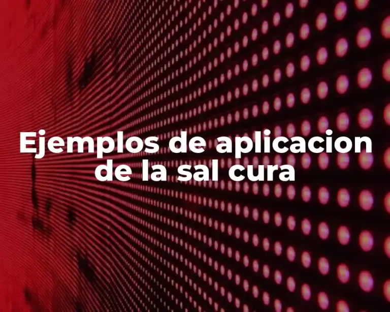 Ejemplos de aplicacion de la sal cura