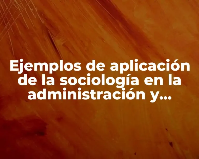Ejemplos de aplicación de la sociología en la administración y Significado