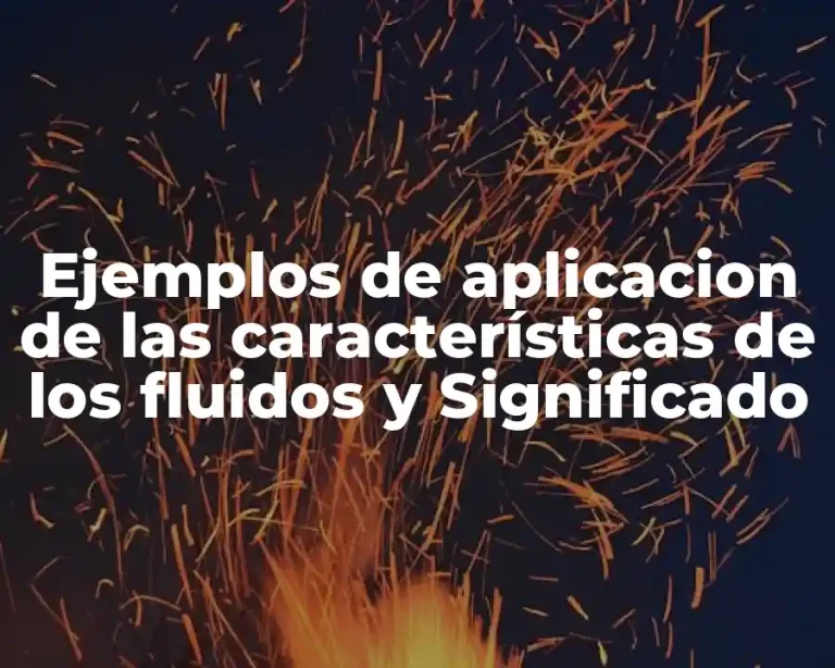 Ejemplos de aplicacion de las características de los fluidos y Significado