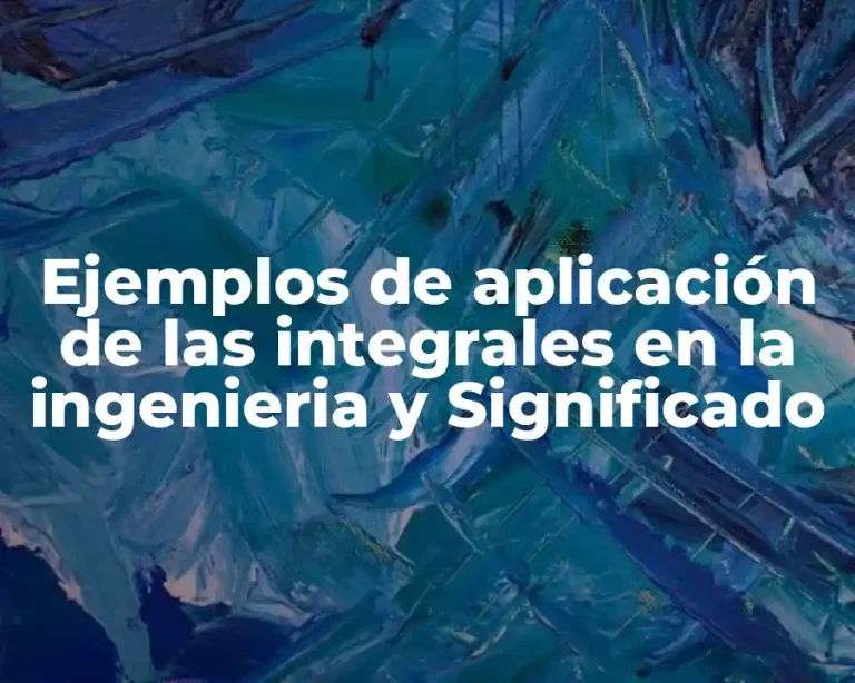 Ejemplos de aplicación de las integrales en la ingenieria y Significado