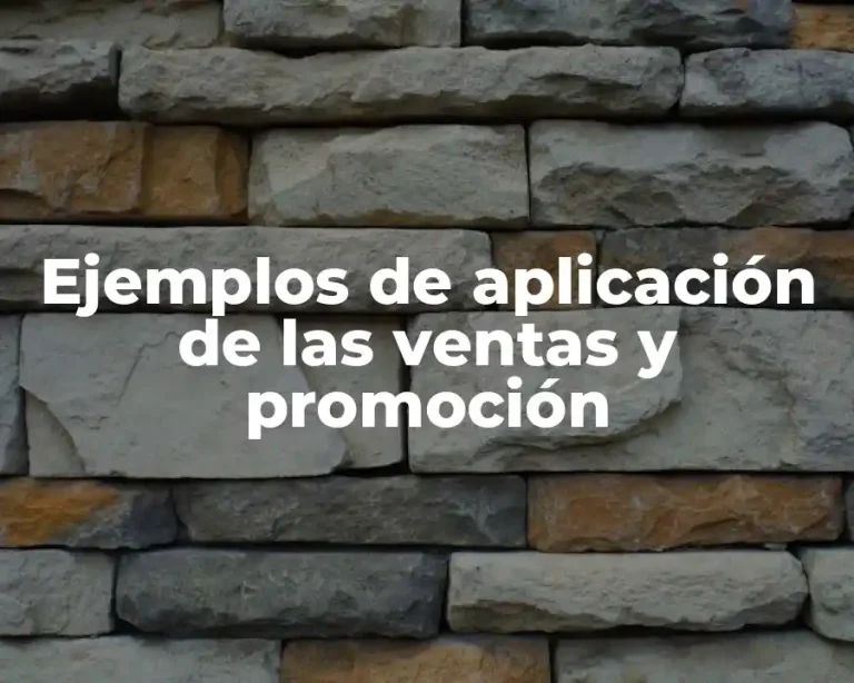 Ejemplos de aplicación de las ventas y promoción