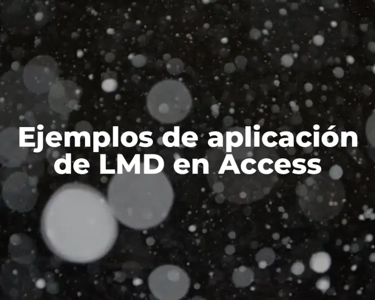 Ejemplos de aplicación de LMD en Access