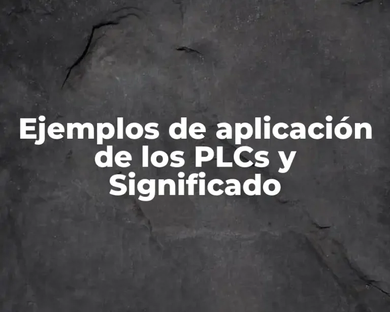 Ejemplos de aplicación de los PLCs y Significado