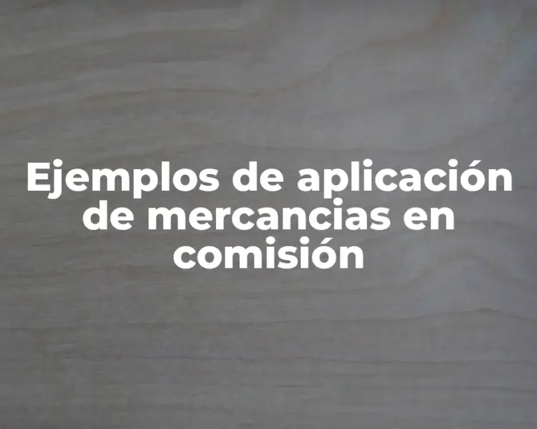 Ejemplos de aplicación de mercancias en comisión