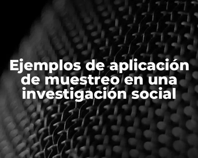 Ejemplos de aplicación de muestreo en una investigación social