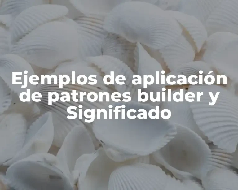 Ejemplos de aplicación de patrones builder y Significado