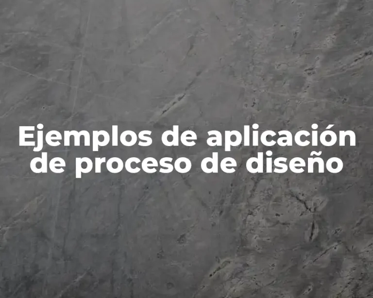 Ejemplos de aplicación de proceso de diseño