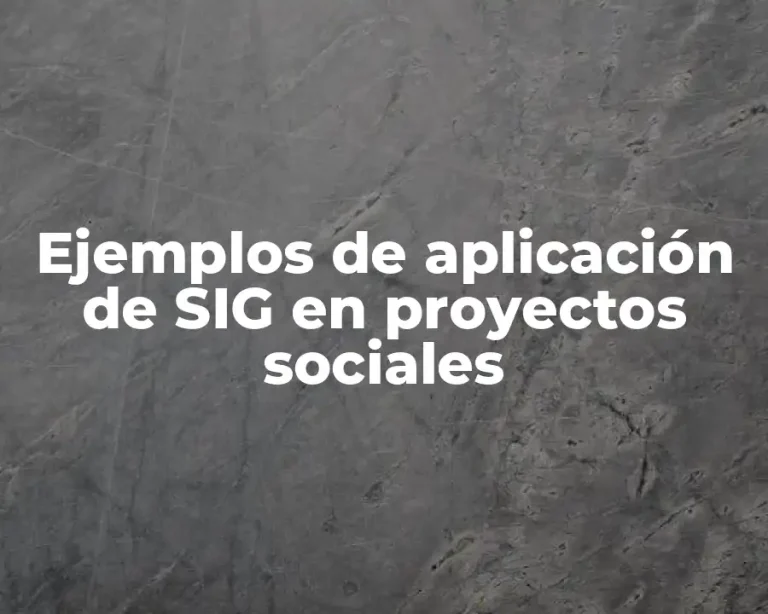 Ejemplos de aplicación de SIG en proyectos sociales