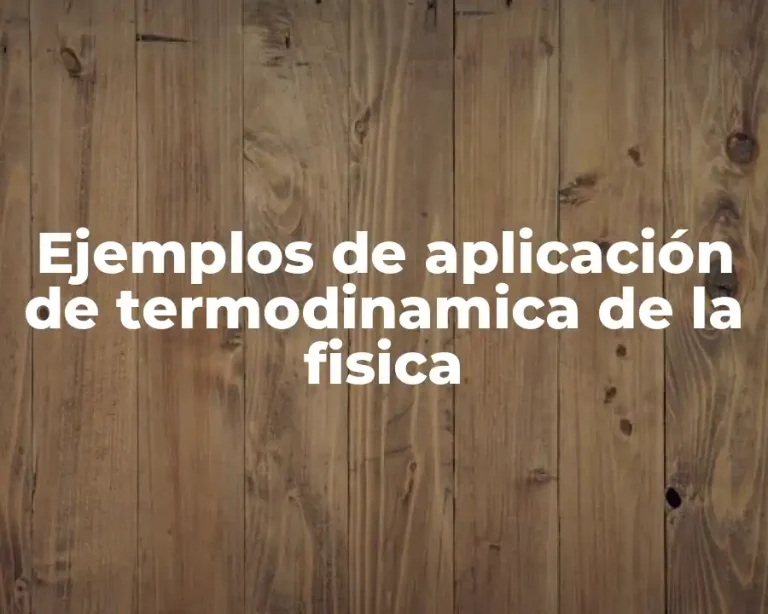 Ejemplos de aplicación de termodinamica de la fisica