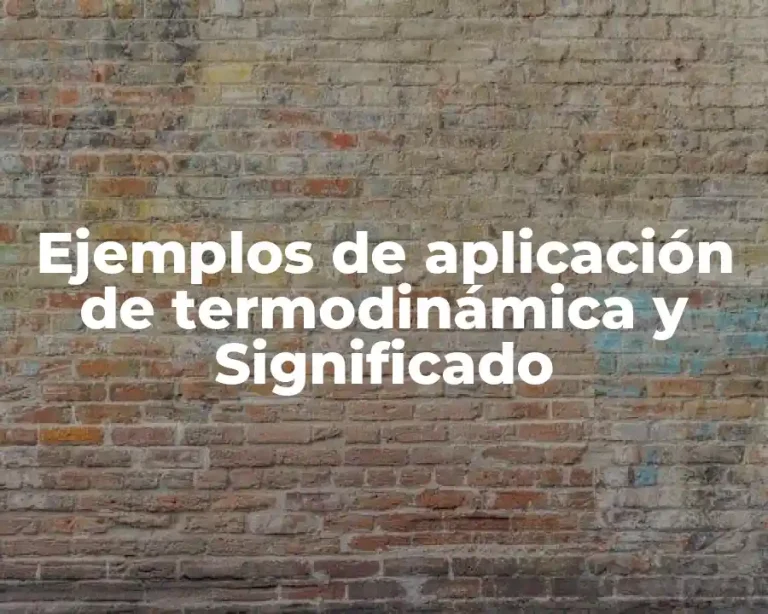 Ejemplos de aplicación de termodinámica y Significado