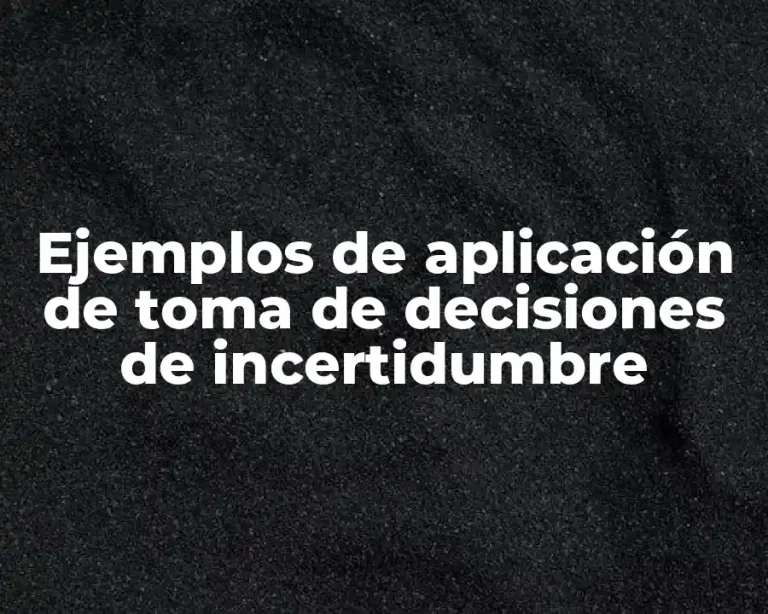 Ejemplos de aplicación de toma de decisiones de incertidumbre