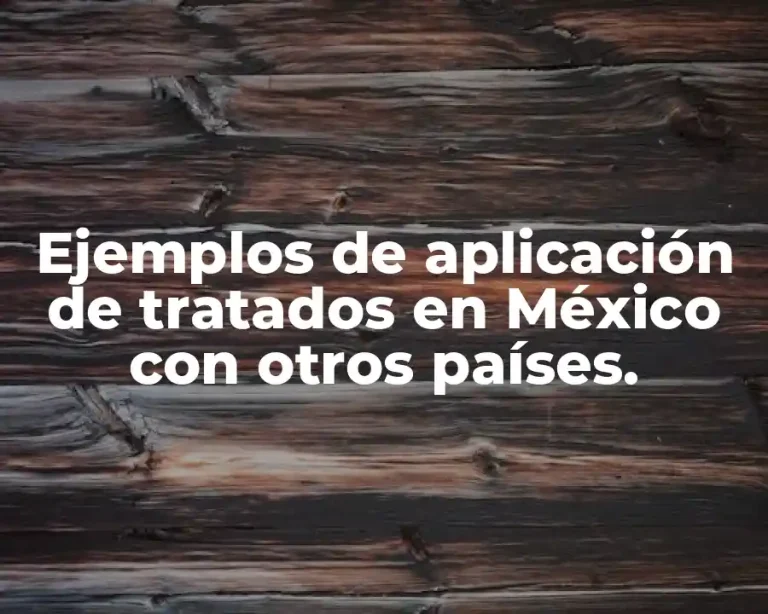 Ejemplos de aplicación de tratados en México con otros países.