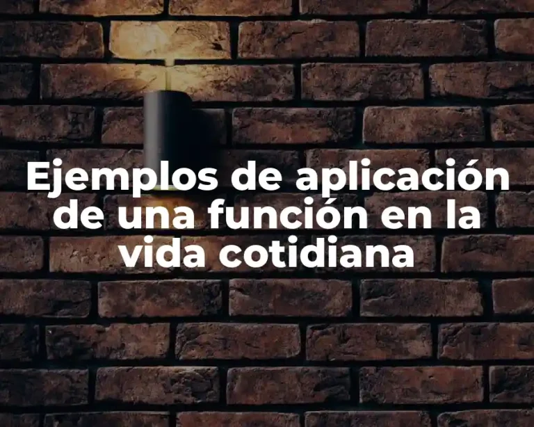 Ejemplos de aplicación de una función en la vida cotidiana