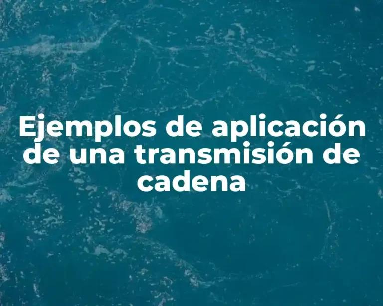 Ejemplos de aplicación de una transmisión de cadena
